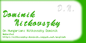 dominik nitkovszky business card